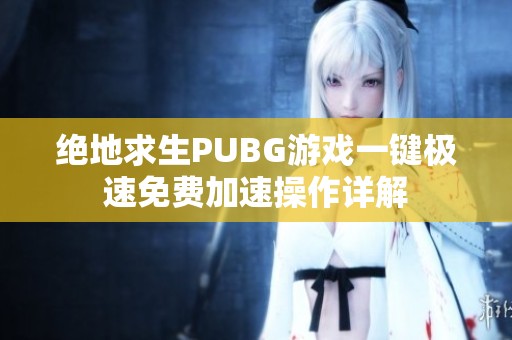 绝地求生PUBG游戏一键极速免费加速操作详解