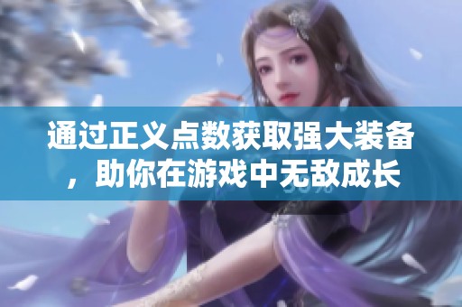 通过正义点数获取强大装备，助你在游戏中无敌成长