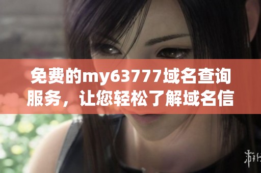 免费的my63777域名查询服务，让您轻松了解域名信息