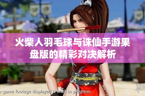 火柴人羽毛球与诛仙手游果盘版的精彩对决解析