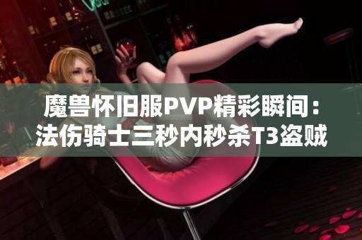 魔兽怀旧服PVP精彩瞬间：法伤骑士三秒内秒杀T3盗贼