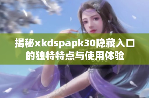 揭秘xkdspapk30隐藏入口的独特特点与使用体验