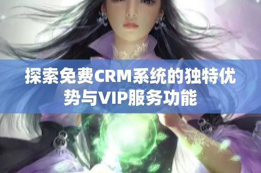 探索免费CRM系统的独特优势与VIP服务功能