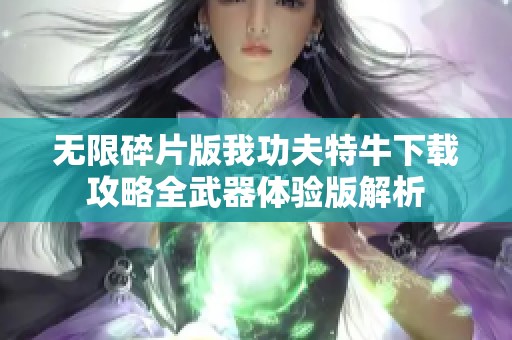 无限碎片版我功夫特牛下载攻略全武器体验版解析
