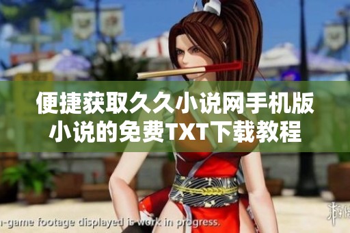 便捷获取久久小说网手机版小说的免费TXT下载教程