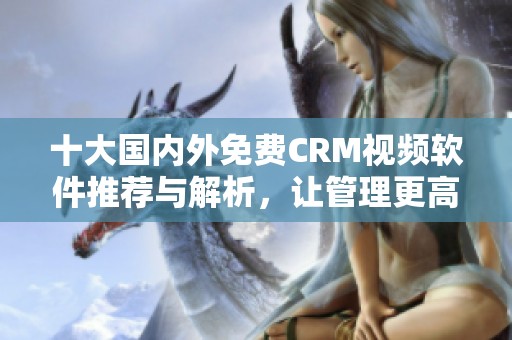 十大国内外免费CRM视频软件推荐与解析，让管理更高效