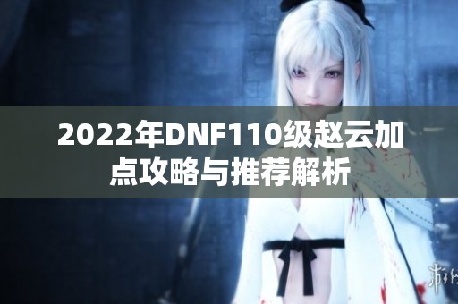 2022年DNF110级赵云加点攻略与推荐解析