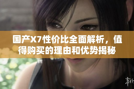 国产X7性价比全面解析，值得购买的理由和优势揭秘