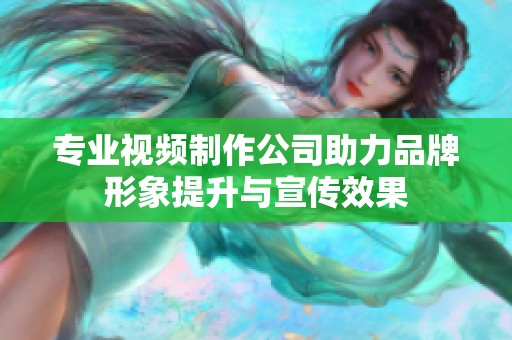 专业视频制作公司助力品牌形象提升与宣传效果