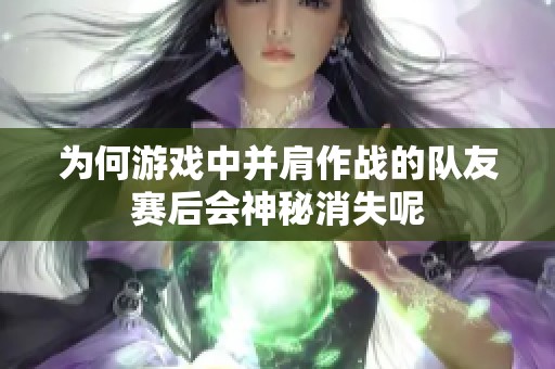 为何游戏中并肩作战的队友赛后会神秘消失呢