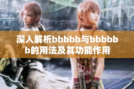 深入解析bbbbb与bbbbbb的用法及其功能作用