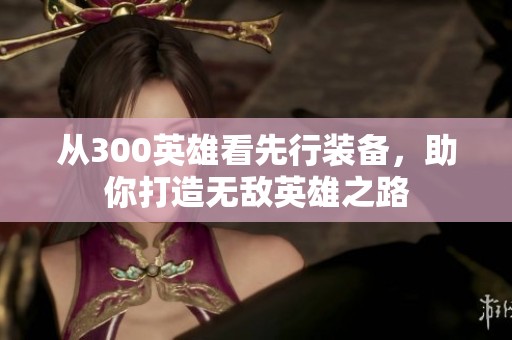 从300英雄看先行装备，助你打造无敌英雄之路