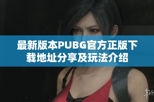 最新版本PUBG官方正版下载地址分享及玩法介绍