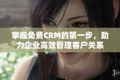 掌握免费CRM的第一步，助力企业高效管理客户关系