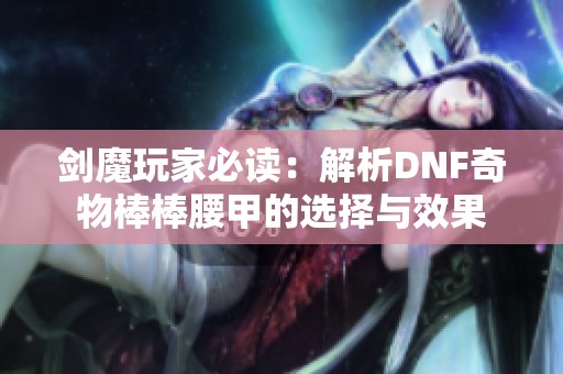 剑魔玩家必读：解析DNF奇物棒棒腰甲的选择与效果