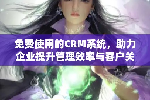 免费使用的CRM系统，助力企业提升管理效率与客户关系
