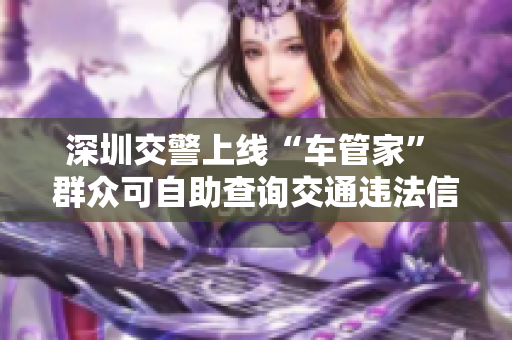 深圳交警上线“车管家” 群众可自助查询交通违法信息