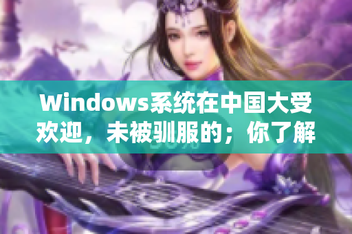 Windows系统在中国大受欢迎，未被驯服的；你了解为什么吗？