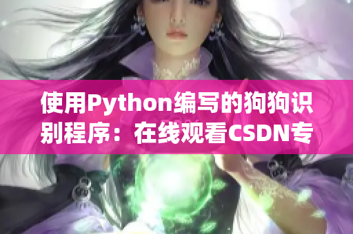 使用Python编写的狗狗识别程序：在线观看CSDN专业教程