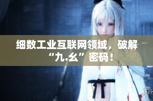 细数工业互联网领域，破解“九.幺”密码！