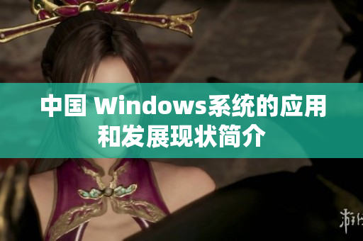 中国 Windows系统的应用和发展现状简介