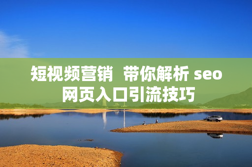 短视频营销  带你解析 seo 网页入口引流技巧