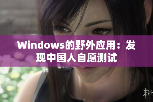Windows的野外应用：发现中国人自愿测试